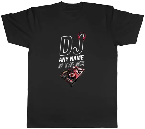Women's T-Shirts Personalised DJ Any Name In The Mix Music Deejay Mens T-Shirt Tee Gift Top_ecoleips.com