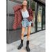 Retro American-Style Scottish Plaid Loose Shirt For Autumn, Women's Top With Checkered Pattern_ecoleips.com