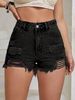Women's Clothing Fashion Ripped Short Raw Edge Denim Shorts_ecoleips.com