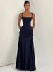 Blifanbo Elegant Ruched Sexy Maxi Dress Women Bodycon Backless Sleeveless High Waist Solid Club Party Long Dress Spring Summer_ecoleips.com