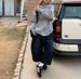 American-style Embroidered Patchwork Curved Hem Jeans For Women, Summer Design, Loose Retro High-waisted Wide-leg_ecoleips.com