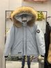 girl Blue Large Fur Collar Jacket Women, Short Style, 2025 Winter New Thickened White Duck Down Parka For Petite Figures_ecoleips.com