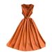 Summer New Women's Sleeveless V Neck Dress Style Tie Waist Slimming A-Line Long Skirt For Mature Ladies_ecoleips.com