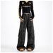American Retro Multi-pocket Versatile Camouflage Cargo Pants, Loose Straight Wide-leg Jeans For Women, New Style_ecoleips.com