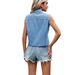 Wish European And American Women's Fashion Summer New Independent Station Washed Denim Thin Material Lace-up_ecoleips.com