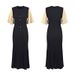 Women's Clothing Summer Dress Round Neck Contrast Color Short Sleeve Long Dress Hollow Slim Fishtail Knitted Dress_ecoleips.com
