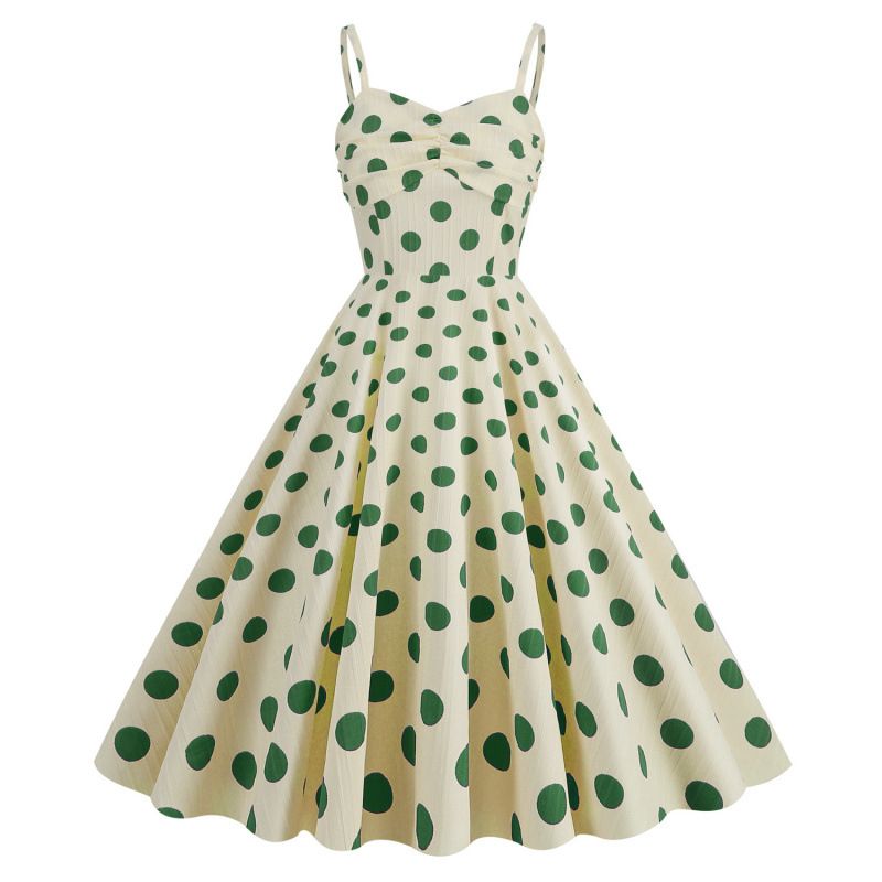 Vintage Qing Suspender Neckline Skirt Cinched Waist High Waist Midlength Bridesmaid Large Swing Dress Wholesale_ecoleips.com