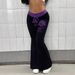 Floral Print Drawstring Flared Pants for Women Stretchy Slim Fitting Sexy Style Trousers Cross Border Hot Selling_ecoleips.com
