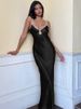 Hugcitar Sleeveless Slips Backless Patchwork Lace Up Cut Out Elegant Sexy Maxi Prom Dress 2023 Women Fashion Beach Party Outfit_ecoleips.com