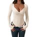 Women's Y2K Long Sleeve Basic Tee - Versatile Stretch Cotton Casual Top For Streetwear Daily Wear_ecoleips.com