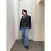 Yifu Loose Slimming Fleece-Lined Jeans For Women 2025 Winter New Daisy Embroidered Straight Pants 5715_ecoleips.com