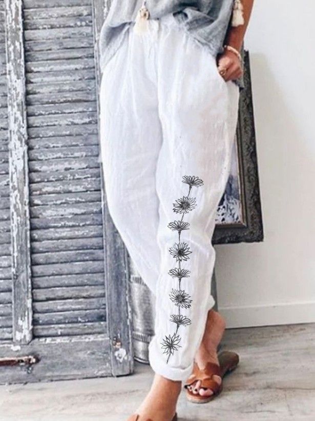Suitable For All Seasons 2025 Women's Summer New Fashion Positioning Print Wide-leg Casual Pants_ecoleips.com