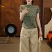 ng2510292 2026 Summer New Polka Do Slim-Fi Shor-Sleeve For Women, French Syle, Elegan And Versaile Base Shir, Trendy_ecoleips.com