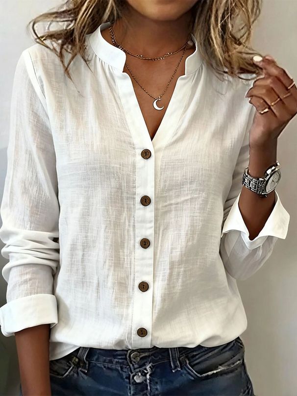 European And American Cross-border Women's Clothing 2025 Autumn New Casual Stand-up Collar Loose Versatile Stylish Shirt_ecoleips.com