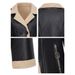 Women's Clothing Faux Leather Jacket With Fleece Lining Double Breasted Winter Coat, Elegant Lapel PU Jacket For Casual & Office Wear (Apricot)_ecoleips.com