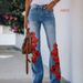 Women's Clothing New Style Popular Large Size Printed Denim Thin Jeans For Women_ecoleips.com