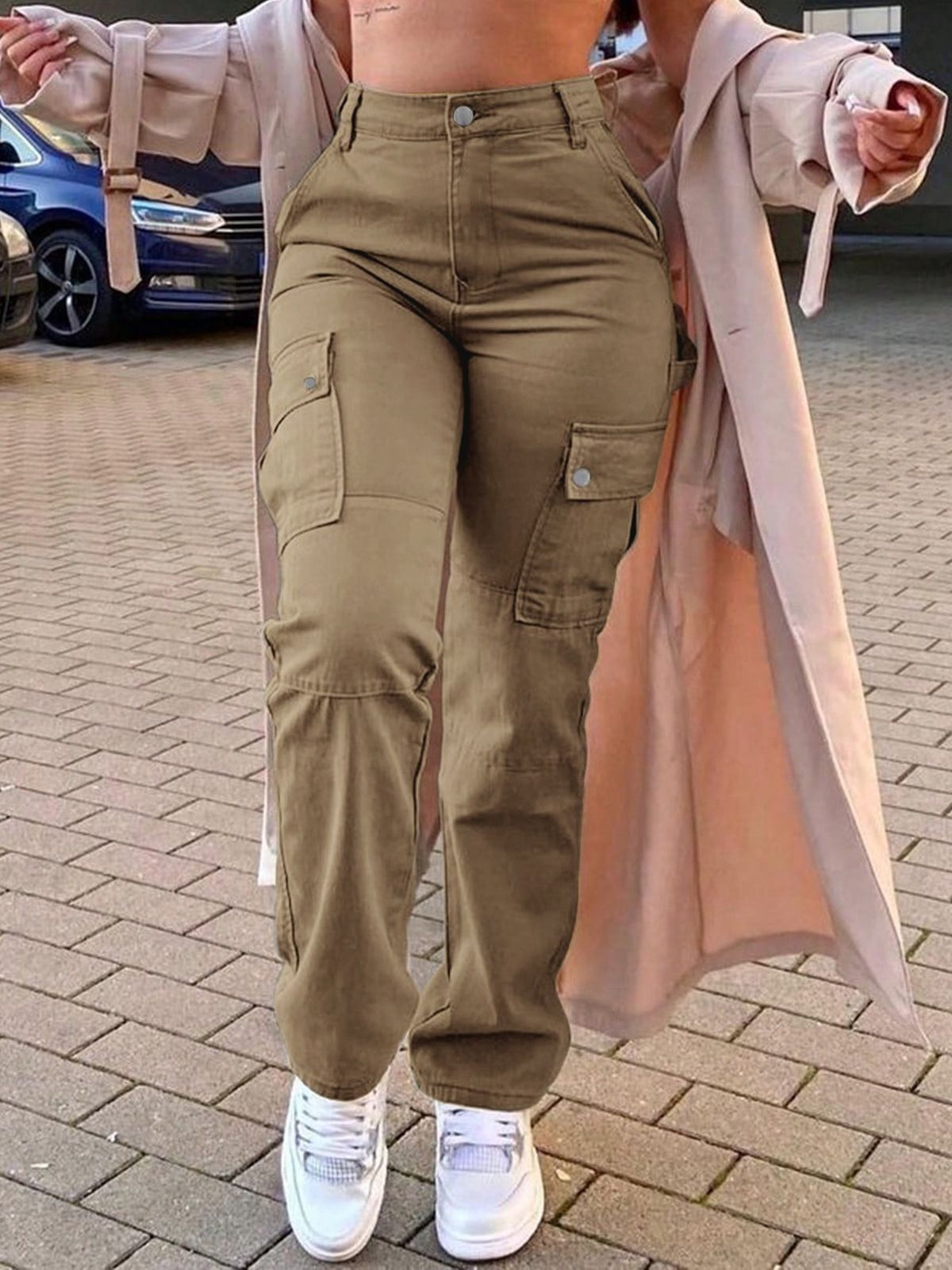 Women's Clothing Casual Overalls Spring And Summer Retro Multi Pocket Straight Long Pants_ecoleips.com