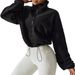 Women’s Clothing Plush Yoga Sports Jacket Women's Double Sided Austrian Fleece Stand Up Collar Top Loose Warm Outdoor Fitness Casual Jacket_ecoleips.com