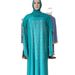 Factory Direct Sale Green Rhinestone Robe, Arabian Middle Eastern African Dubai Style Burqa, Ice Silk Headscarf Women's_ecoleips.com