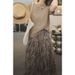Hollow Out Sequin Knitted Sweater 2025 Summer New Fashionable Coffee Color T-Shirt Slimming Half Skirt_ecoleips.com