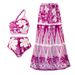 Women's Sexy One Shoulder Swimsuit Chiffon Beach Dress Set _ecoleips.com