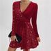 Aria Basics Aria Basics 2025 Cross-Border European And American Autumn Winter Sexy V-Neck Bodycon Irregular Short Sequin Dress_ecoleips.com
