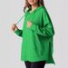 Autumn/Winter Women's Hoodie With Waffle Knit Design, Side Split, Pullover, And Long Sleeves With Pockets_ecoleips.com