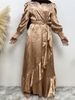 Fashion Flower Turkey Satin Abaya Muslim Woman Jilbeb Kaftan Moroccan Wedding Caftan Dress Pakistani Salwar Kameez Indian Robe_ecoleips.com