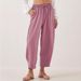 Women's High-Waisted Loose Fit Casual Pants Autumn/Winter Drawstring Pockets Vacation Style_ecoleips.com