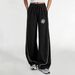 Women's Casual Wide Leg Trousers Elegant Stylish Camellia Print White Side Trim 9016 Print Fashionable Pants_ecoleips.com