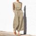 Women's Clothing Summer Solid Color High Waist Sleeveless Slim Trousers_ecoleips.com