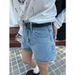 Women's Clothing Style Women's Denim Shorts Casual Summer A-Line Slim Fit Hot Pants Wide Leg Rolled Hem Hot Girl_ecoleips.com