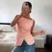 Women's Clothing Elegant Single Breasted Round Neck Sleeveless Slim Fit Vest For Women Solid Color T-Shirt For Formal & Casual For Women_ecoleips.com