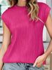 2025 New Round Neck Short Sleeved Textured T-shirt Top For Women's Clothing_ecoleips.com