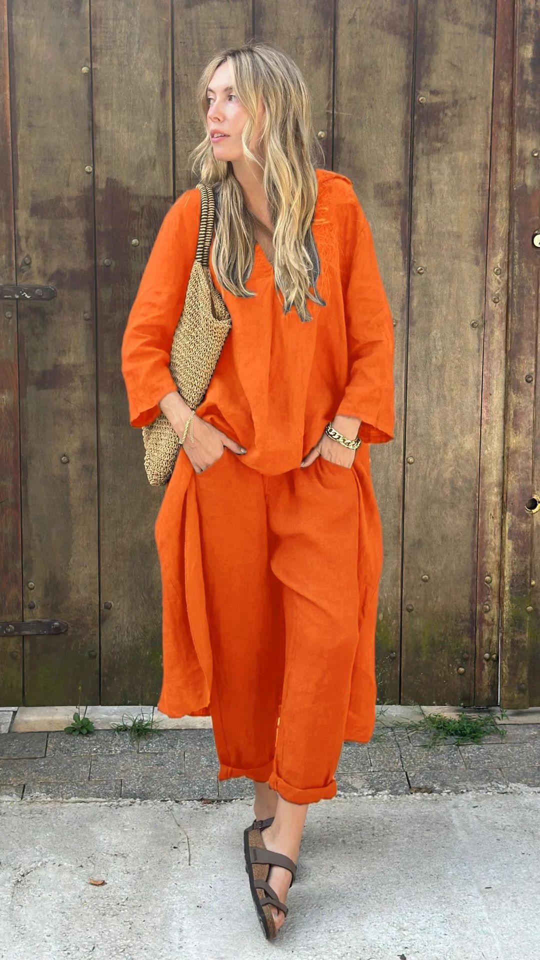 Elegant plus Size Two-Piece Set Flowy Shirt High-Waisted Trousers Office Casual Wear Versatile Wardrobe Staple Women's Clothing_ecoleips.com