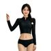 Women's Long Sleeve Swimsuit Sexy Two Piece Tight Fitting Wetsuit for Vacation Cross Border INS Conservative Design_ecoleips.com
