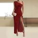 Women's Clothing Sexy Top Fishtail Floor Length Skirt Sequined Slit Dress_ecoleips.com