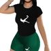 Summer Women's Slim Fit Shorts Set Printed Comfortable Short Sleeved_ecoleips.com