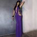 Sexy Rhinestone Halter Neck Long Dress European American Style Hollowed out Backless Slimming Evening Gown for Hot Girl_ecoleips.com