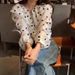 Women's Doll Collar Long Sleeve Shirt 2025 Autumn New Korean Style Sweet Polka Dot Single-Breasted Casual Blouse_ecoleips.com