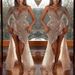 2025 Women's Fashion Dreamy Socialite Party Quality Sexy High-Slit Long Sleeve Sequin Evening Dress_ecoleips.com