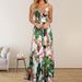 Women Bohemian Maxi Dress Lightweight Chiffon Fabric With Spaghetti Straps & Vibrant Multi‑Color Print_ecoleips.com