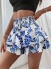 2025s 2025 Women's Summer New Fashion Printed Wide-Leg Shorts Loose Versatile Casual Pants_ecoleips.com