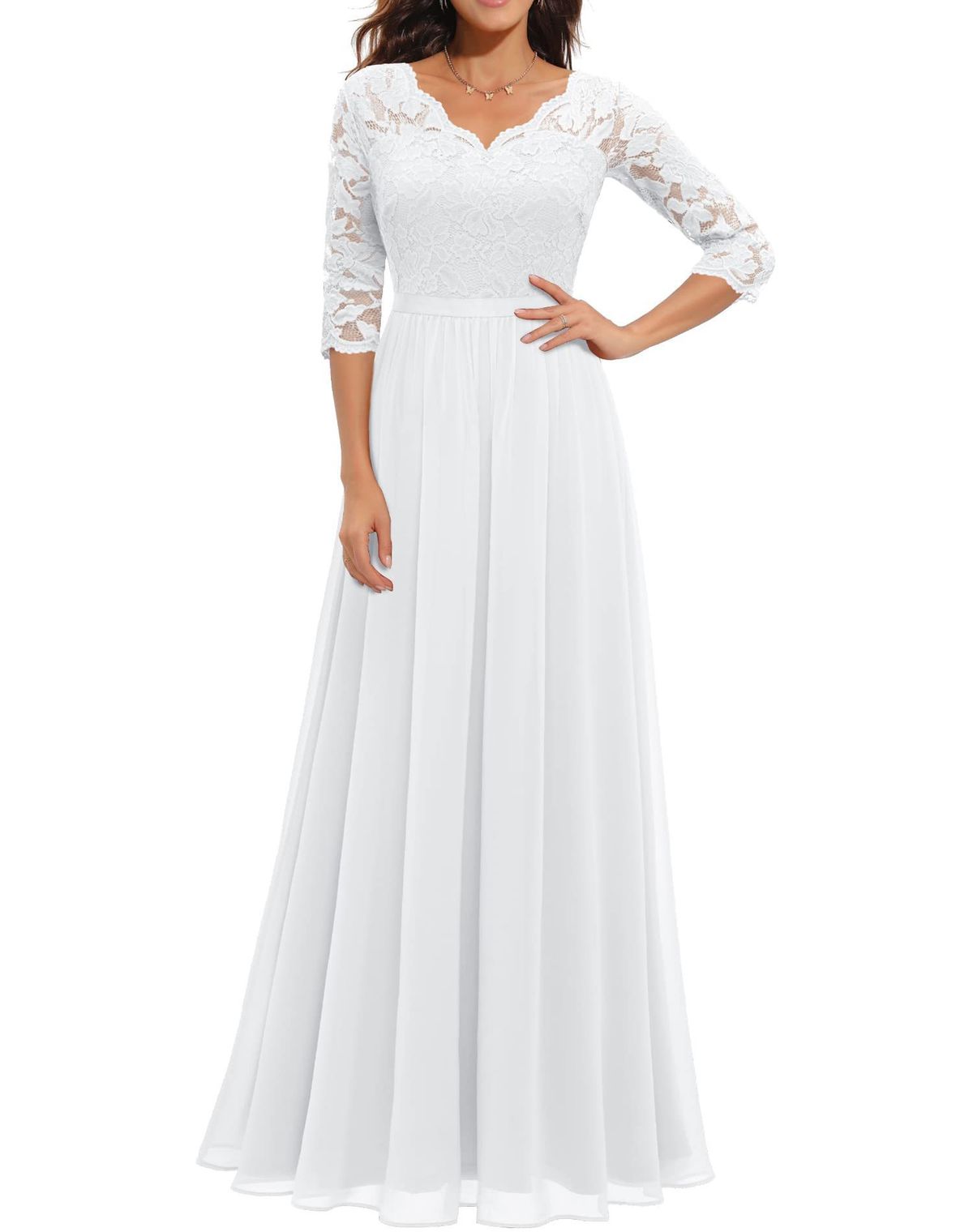 6 Colors 5 Sizes New European And American Hot Selling Lace Splicing Long Waist Noble Dress_ecoleips.com