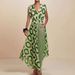 Women's Elegant Sleeveless V Neck Top With Lace Up Detail Printed Slim Fit Pant SetStyle Clothing_ecoleips.com