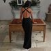 Women's Clothing Spring And Summer New Fashion Sexy Backless Pleated Slim Fitting Strappy Dress_ecoleips.com