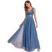 Women's Clothing New V Neck Short Sleeved Sequined Dress Elegant Prom Fashion Party Evening Dress_ecoleips.com
