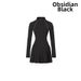 Women's Long Sleeved Sports Dress Zipper Stand Collar Fitness Tennis Skirt Set Anti Exposure Outdoor Running_ecoleips.com