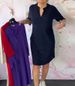 2024 Summer New Cross-Border Fashion European And American Solid Color V-Neck Mid-Length Dress Women's Clothing_ecoleips.com