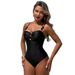 Aria Basics 2026 Foreign Trade Sexy Solid Color One-piece Push-up Swimsuit, Metallic Tight-fitting European And American_ecoleips.com